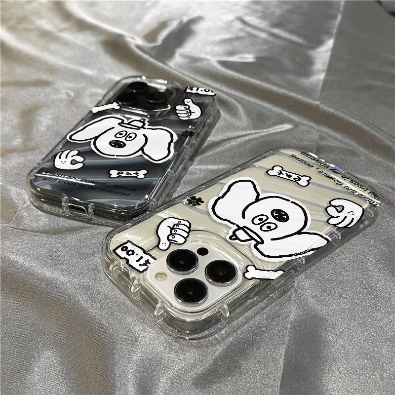 Ốp Điện Thoại Mềm Trong Suốt Họa Tiết Tai Cún Trắng Dễ Thương Cho iPhone14promax11xr plus8 / 1312 7 HQSJ