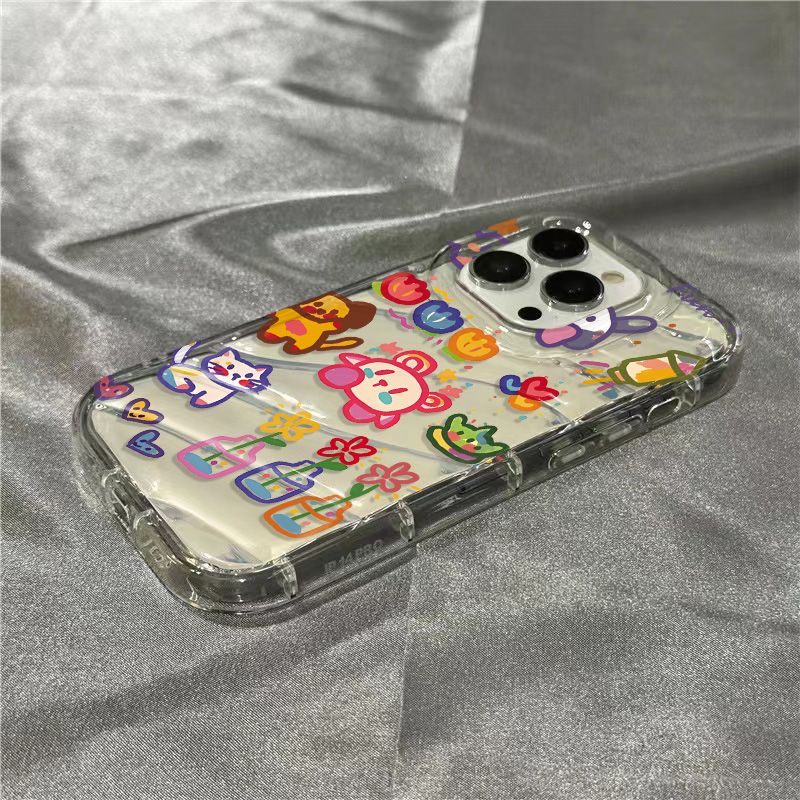 Ốp Điện Thoại Mềm Trong Suốt Họa Tiết Hoa Và Chó Mèo Dễ Thương Cho Iphone 117 / / / 8 Iphone 14 Pro Max Xr Plus 1312