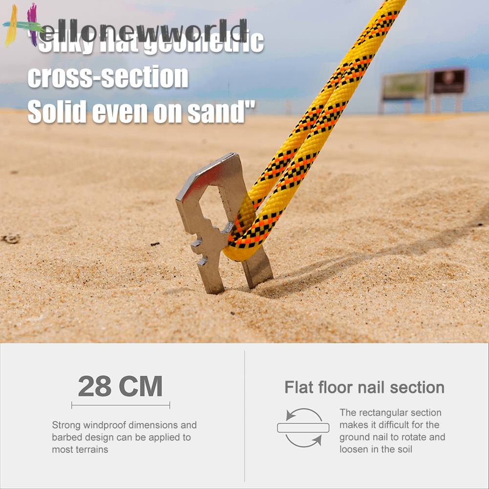 Set 6 Cọc Dựng Lều Bằng Thép Không Gỉ 28cm