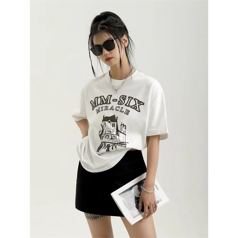 : Argiela :rend : rban : anuscript :rint :ose high-quality casual short sleeve :-shirt