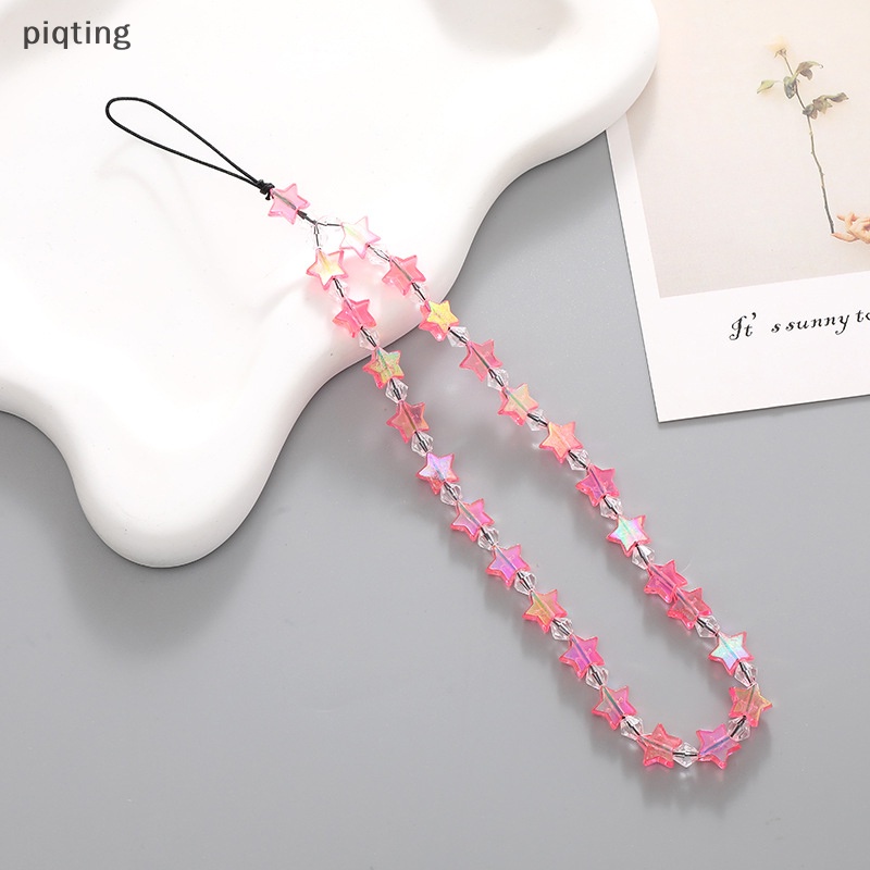 Piqt Dây Đeo Điện Thoại Chuỗi Hạt Ngôi Sao Năm Cánh Mạ Màu Chống Rơi Chống Thất Lạc EN