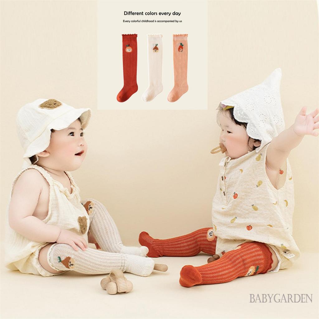 Vớ Dài Qua Gối Chống Trượt Thoáng Khí In Họa Tiết Hoạt Hình Dễ Thương Cho Bé 0-2 Tuổi