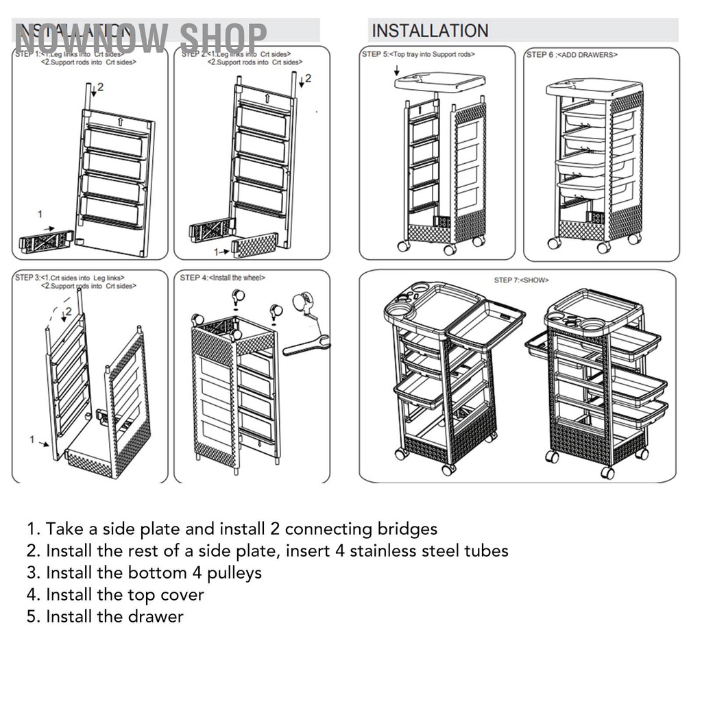 NOWNOW SHOP 🛒🛒Xe đẩy Salon Trạm làm tóc có thể tháo rời nhiều lớp chuyên nghiệp dành cho tiệm cắt