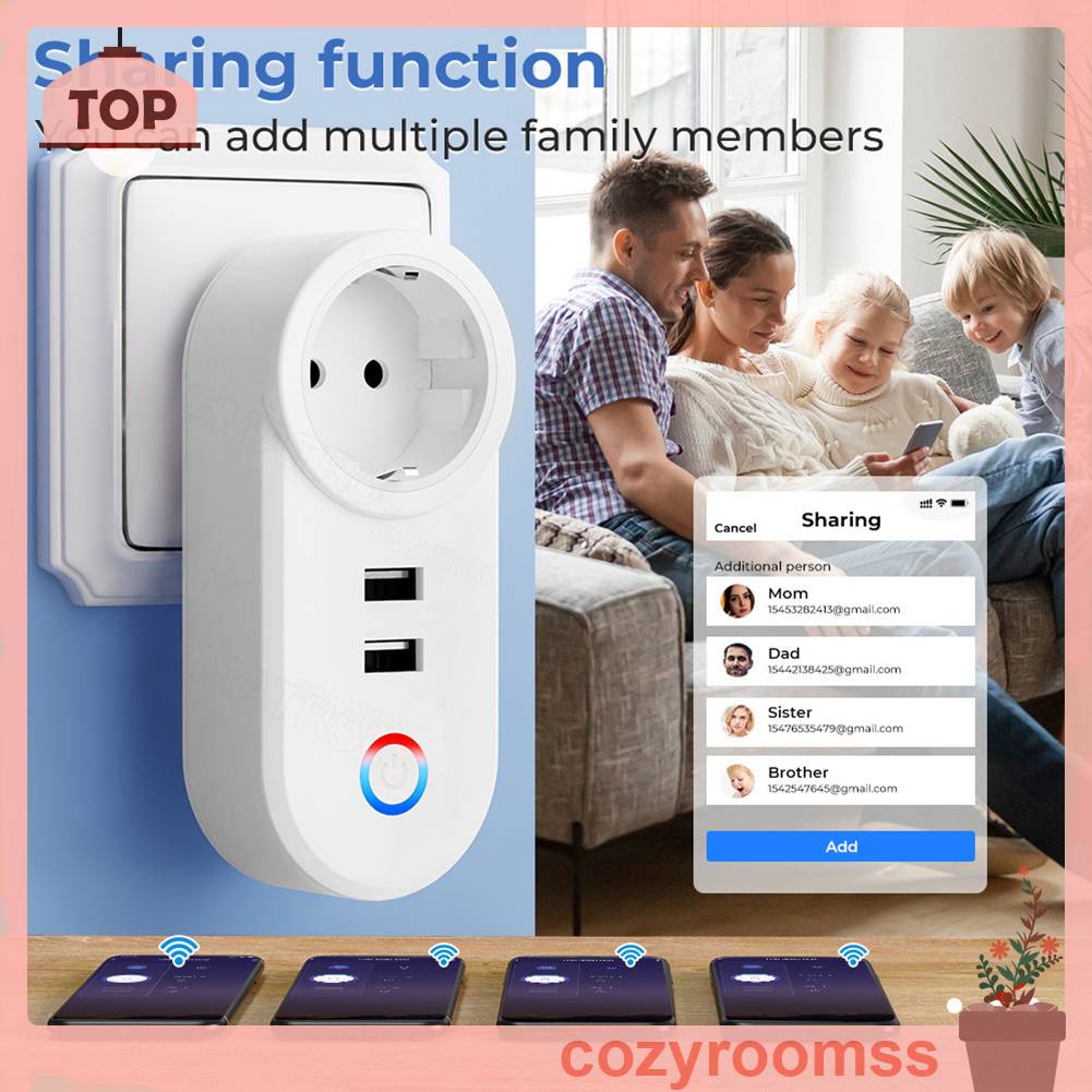 Ổ Cắm Điện Thông Minh 16A Điều Khiển Bằng Giọng Nói Qua Ứng Dụng