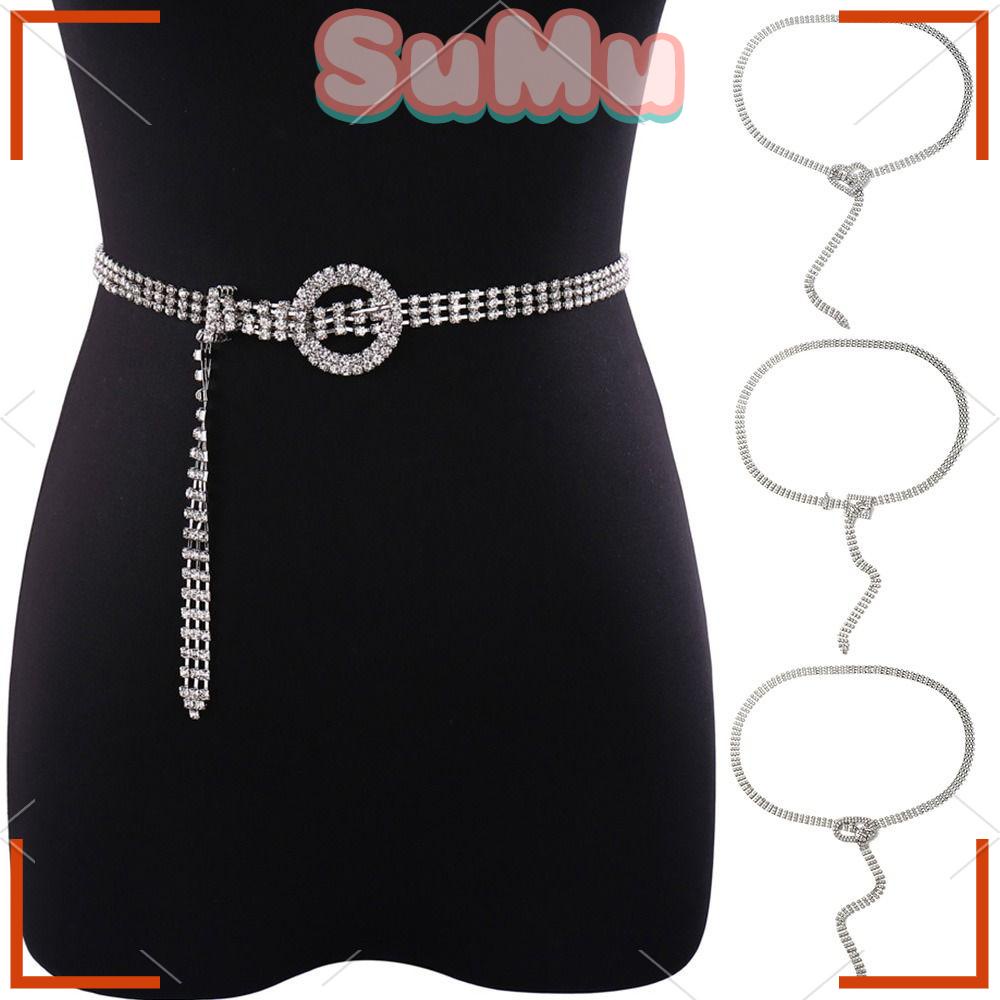 SUMU Thắt Lưng Mỏng Đính Đá Thời Trang Cho Nữ