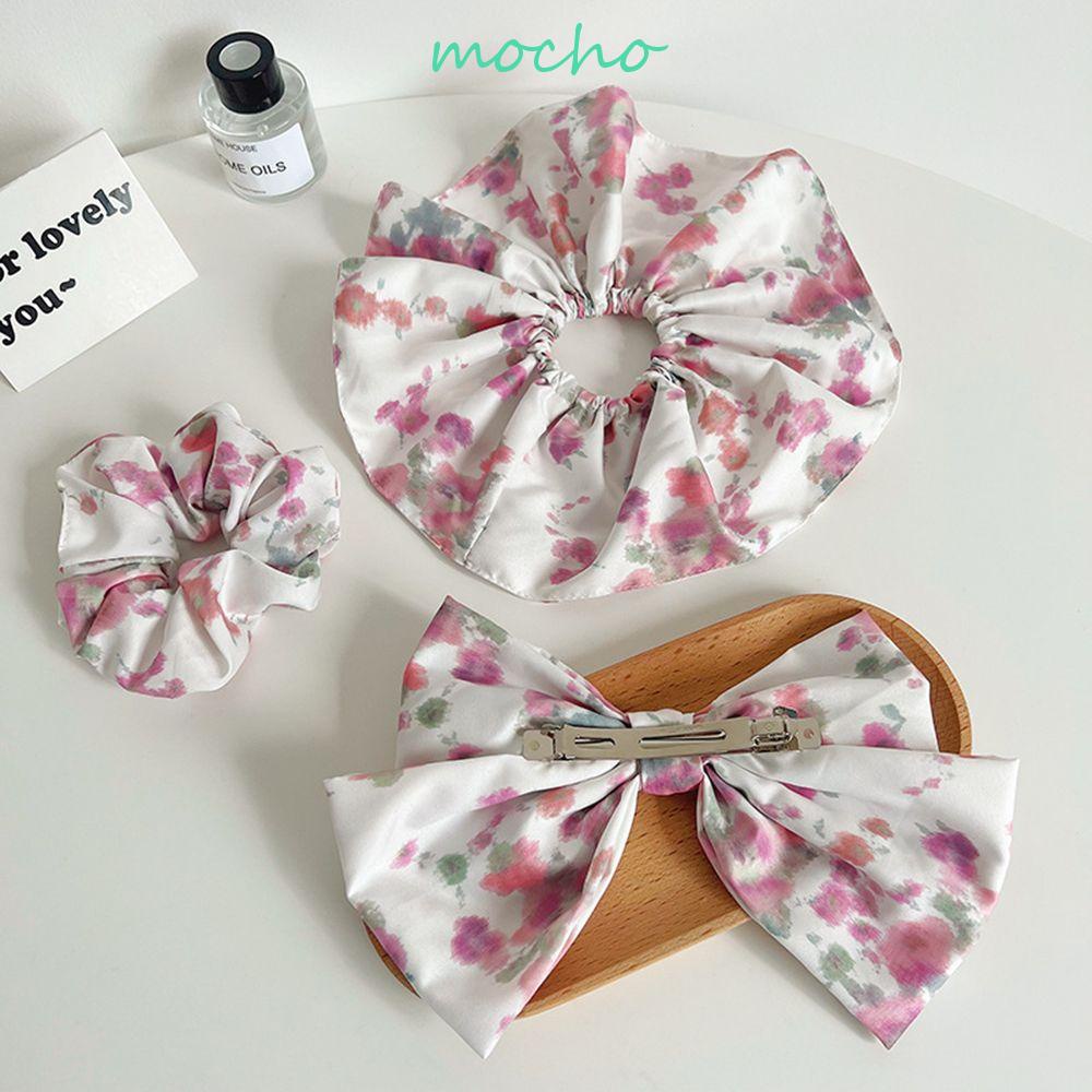 MOCHO Dây Buộc Tóc Thắt Nơ Sau Lưng Họa Tiết Hoa Phong Cách Pháp Cổ Điển Thanh Lịch Dành Cho Bạn Nữ