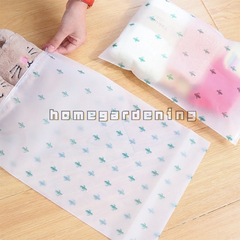 Túi Đựng Giày / Đồ Trang Điểm Trong Suốt In Họa Tiết Hoa Cúc / Xương Rồng Có Khóa Kéo
