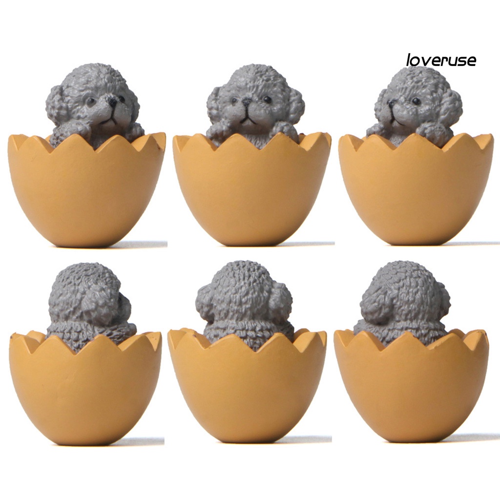 Set 5 Đồ trang trí Cún Poodle Bằng PVC Dễ Thương Trang Trí Tiểu Cảnh
