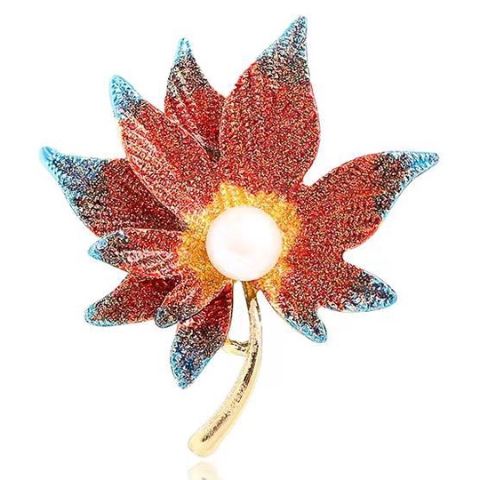 Ghim Cài Áo Hình Lá Phong Thời Trang Hàn Quốc