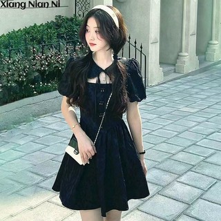 Xiang Nian Ni Đầm Dự Tiệc Tối Màu Đen Phong Cách Hepburn Pháp Ngọt Ngào Cho Nữ