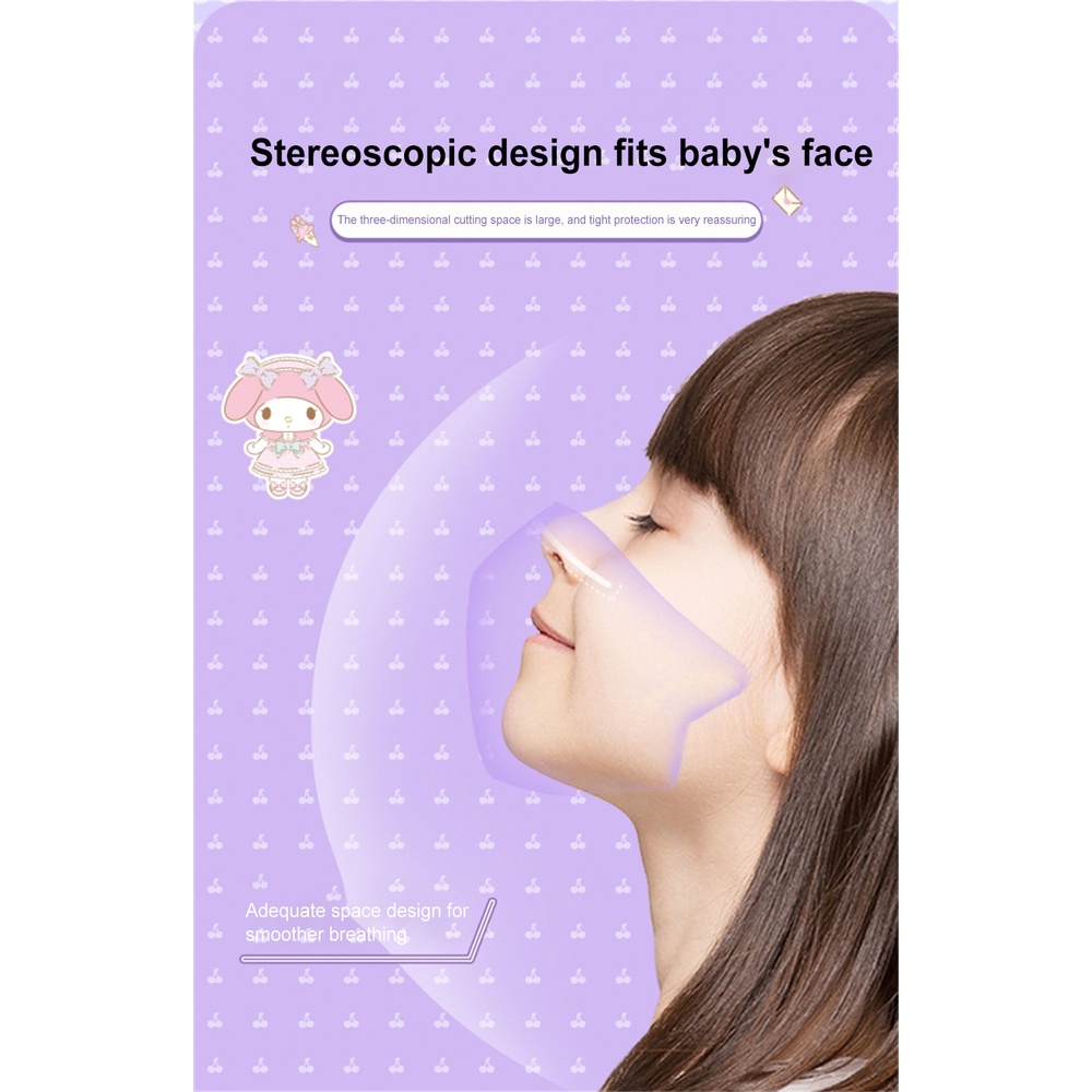 30 cái/hộp Khẩu trang 3d 3ply cho bé gái Khẩu trang trẻ em từ 0-14 tuổi Khẩu trang dùng một lần Đóng gói độc lập Mặt nạ hoạt hình Sanrio Kuromi Cinnamoroll