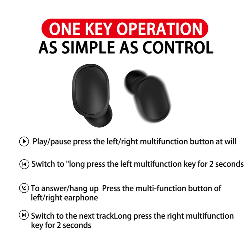 Vitog Airdots A6S Bluetooth 5.0 Noise Canceling Wireless In-Ear Headphones For Xiaomi Redmi Huawei Samsung Phones