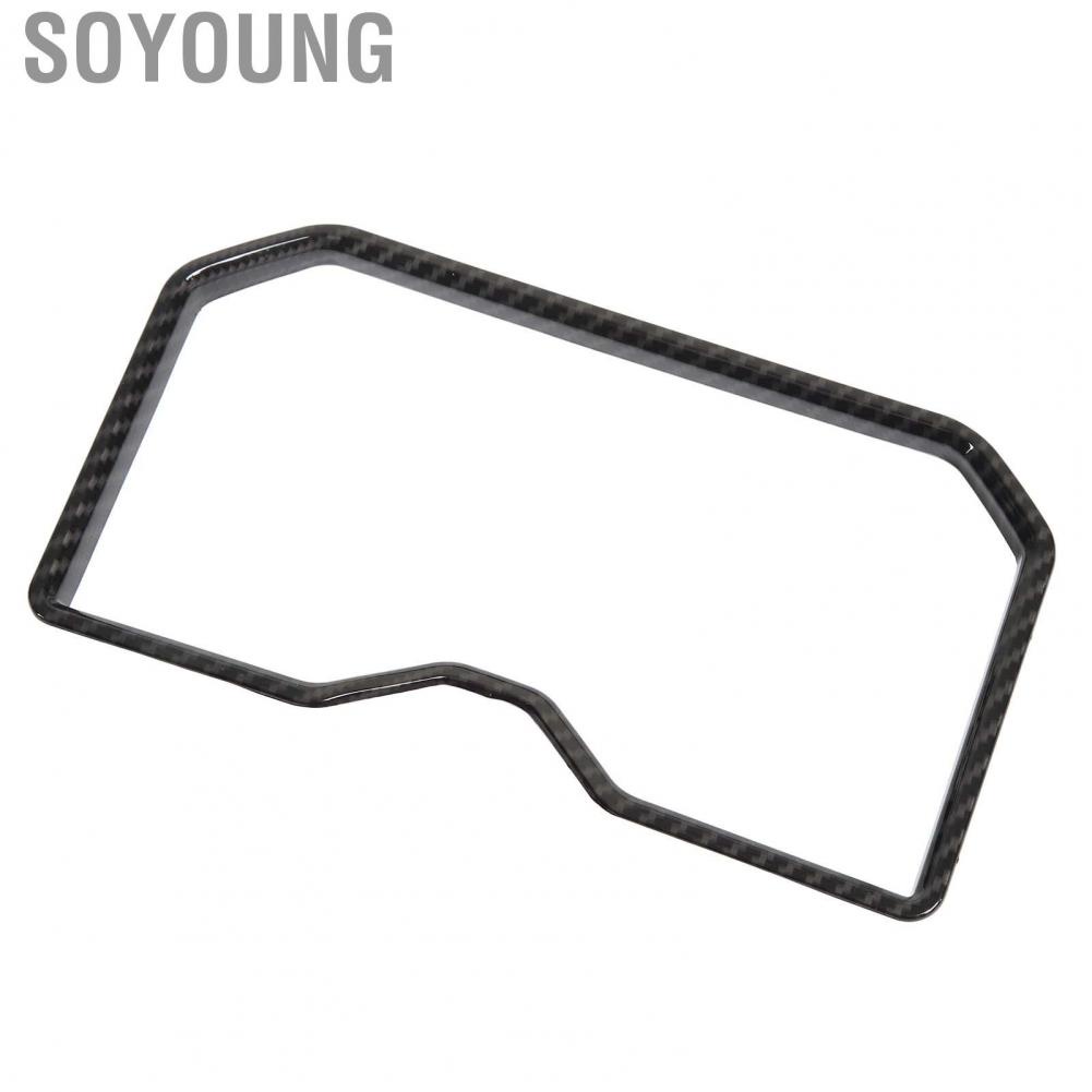 Soyoung Central Armrest Cup Holder Decor  Carbon Fiber Patten Traceless Installation Front Drain Decorative Frame for