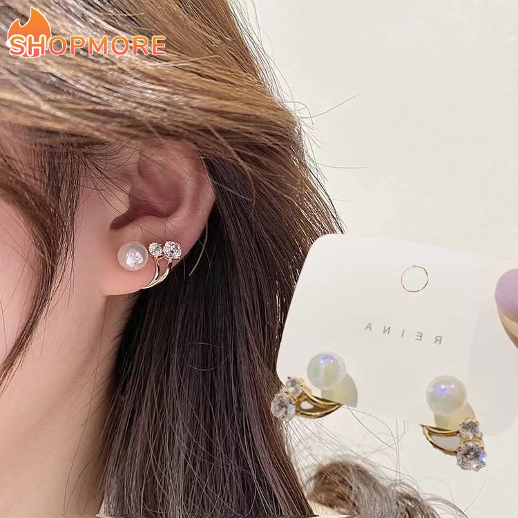 Bông Tai Hình Đuôi Cá Đính Ngọc Trai Sang Trọng Cho Nữ