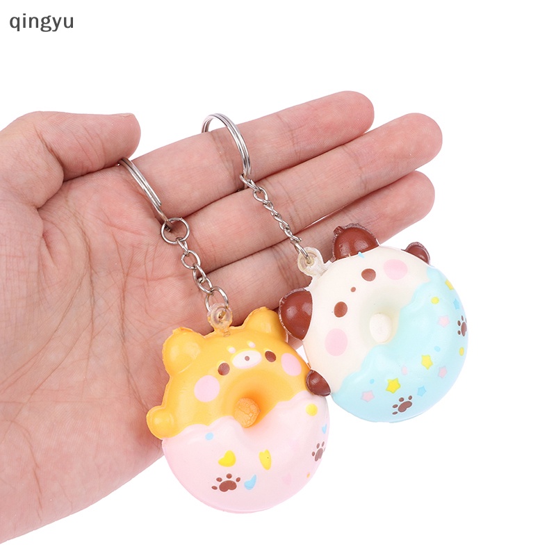 Qingyu Móc Khóa Đồ Chơi Mềm Dẻo Giảm Căng Thẳng Hình Bánh Donut