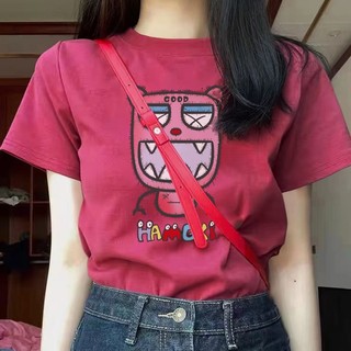 Áo Thun 100% Cotton Tay Ngắn Thời Trang Mùa Hè Phong Cách Hàn Quốc Cho Nữ