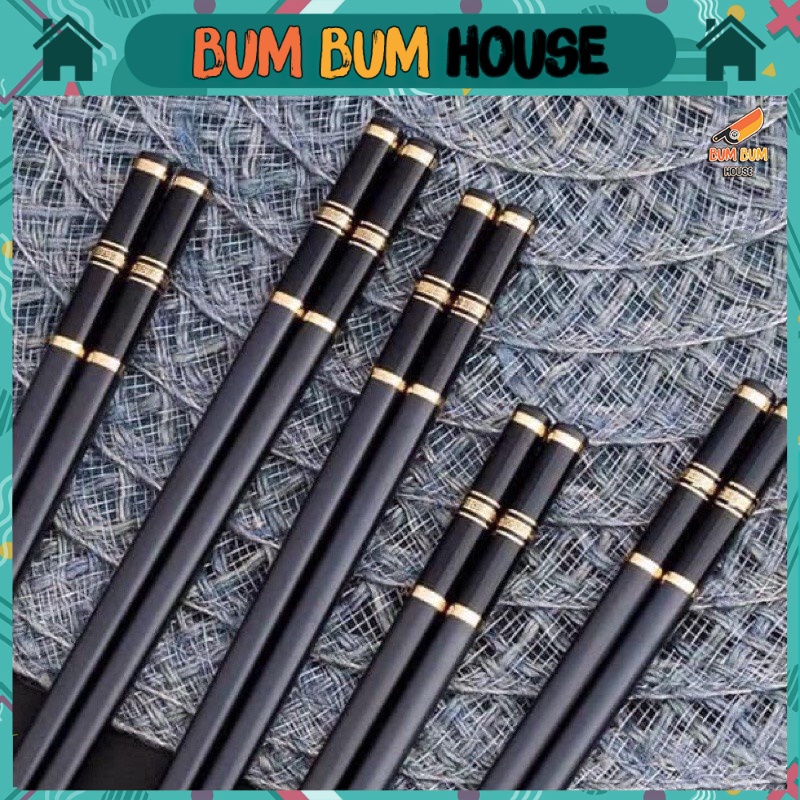 Set 10 đôi đũa Bum Bum House nhựa chịu nhiệt chống trơn hàng cao cấp phong cách Nhật, chịu nhiệt độ 