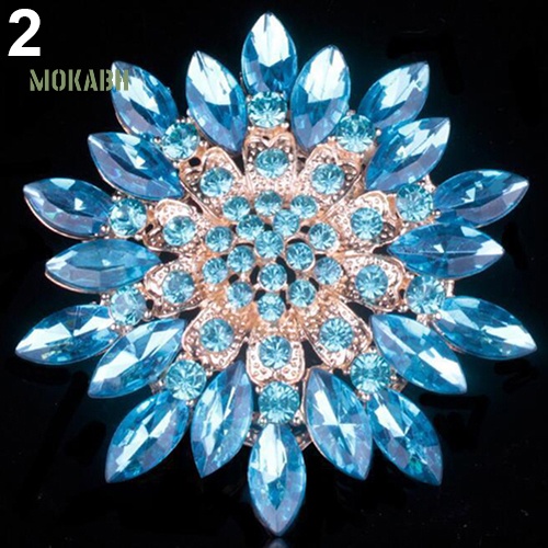 [Mok Abh] Trâm Cài Áo Hình Bông Hoa Có Đính Đá Hợp Thời Trang