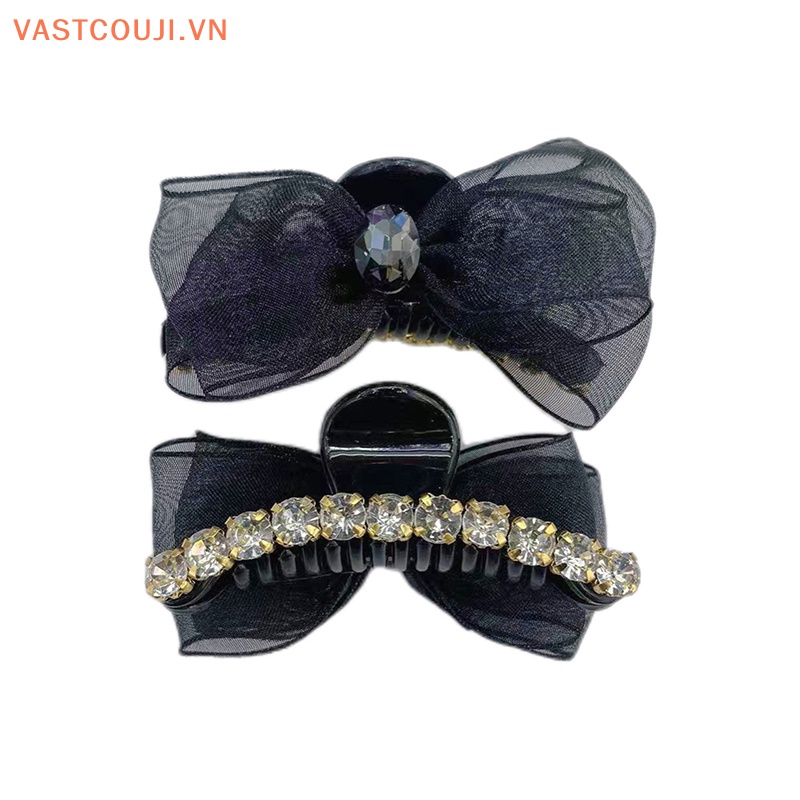 Kẹp Tóc Càng Cua Đính Đá Tua Rua Phong Cách Retro Đơn Giản Cho Nữ