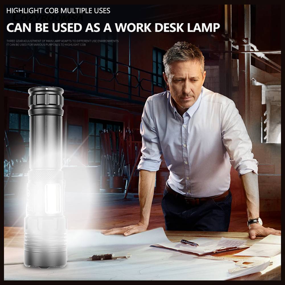Đèn Pin XHP70 / XHP160 COB LED 1500LM / 1800LM Chống Thấm Nước IPX4 Sạc USB Tiện Dụng
