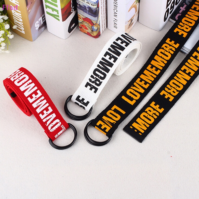 {Ffsd} Thắt Lưng Vải Canvas Hai Lớp In Chữ D Phong Cách Harajuku Thời Trang Unisex * Bán Chạy