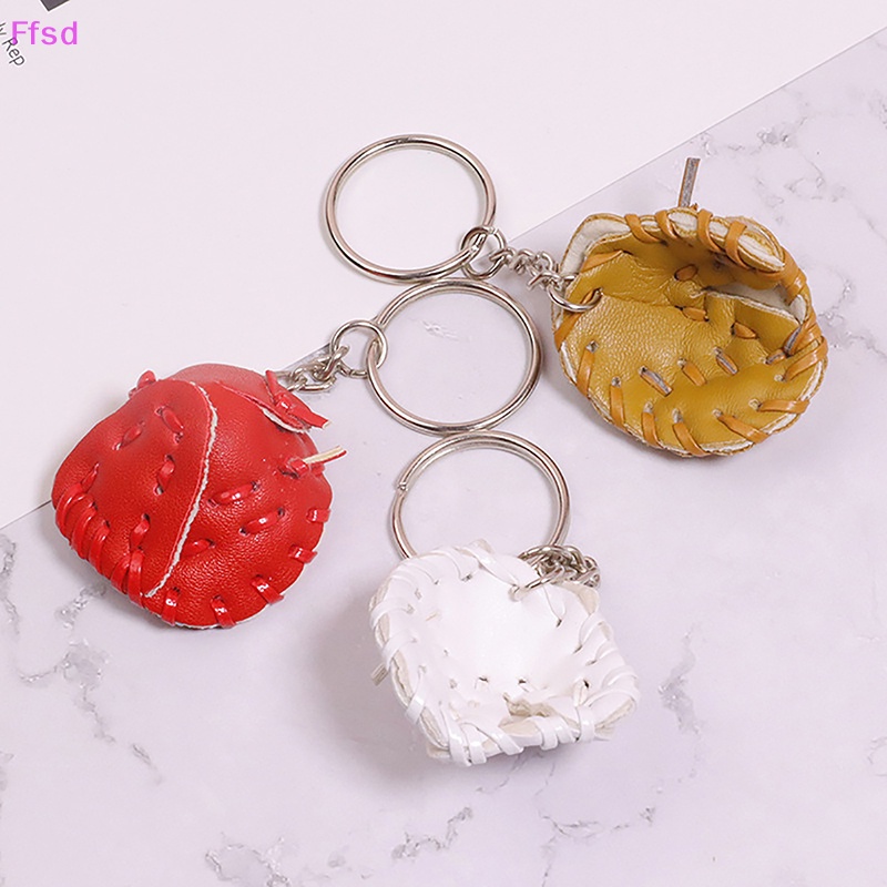 Móc Khóa Bóng Chày Mini Bằng PU Hình Găng Tay 3D Nhiều Màu Cho Nam Nữ