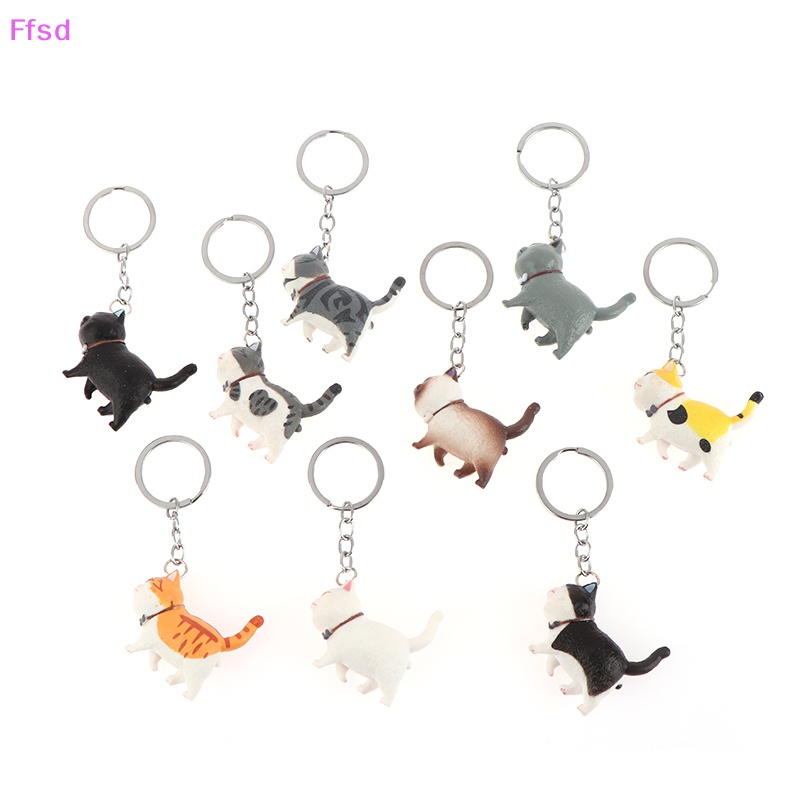 {Ffsd} Móc Chìa Khóa Xe Hơi / Túi Xách Hình Mèo Hoạt Hình Dễ Thương DIY