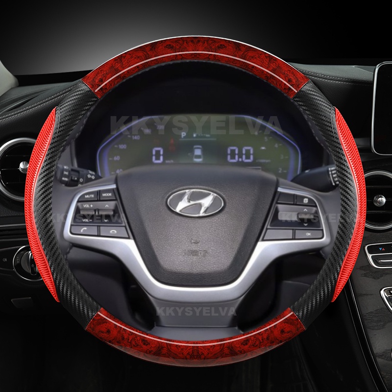 Vỏ Bọc Vô Lăng Họa Tiết Vân Gỗ Cho Hyundai Elantra 4 2016-2018 Solaris 2017 Accent Verna 2018