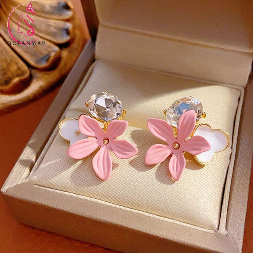 Niche Bông Tai Hợp Kim Mạ Điện Hình Hoa Mùa Hè Độc Đáo Phong Cách Hàn Quốc Cho Nữ