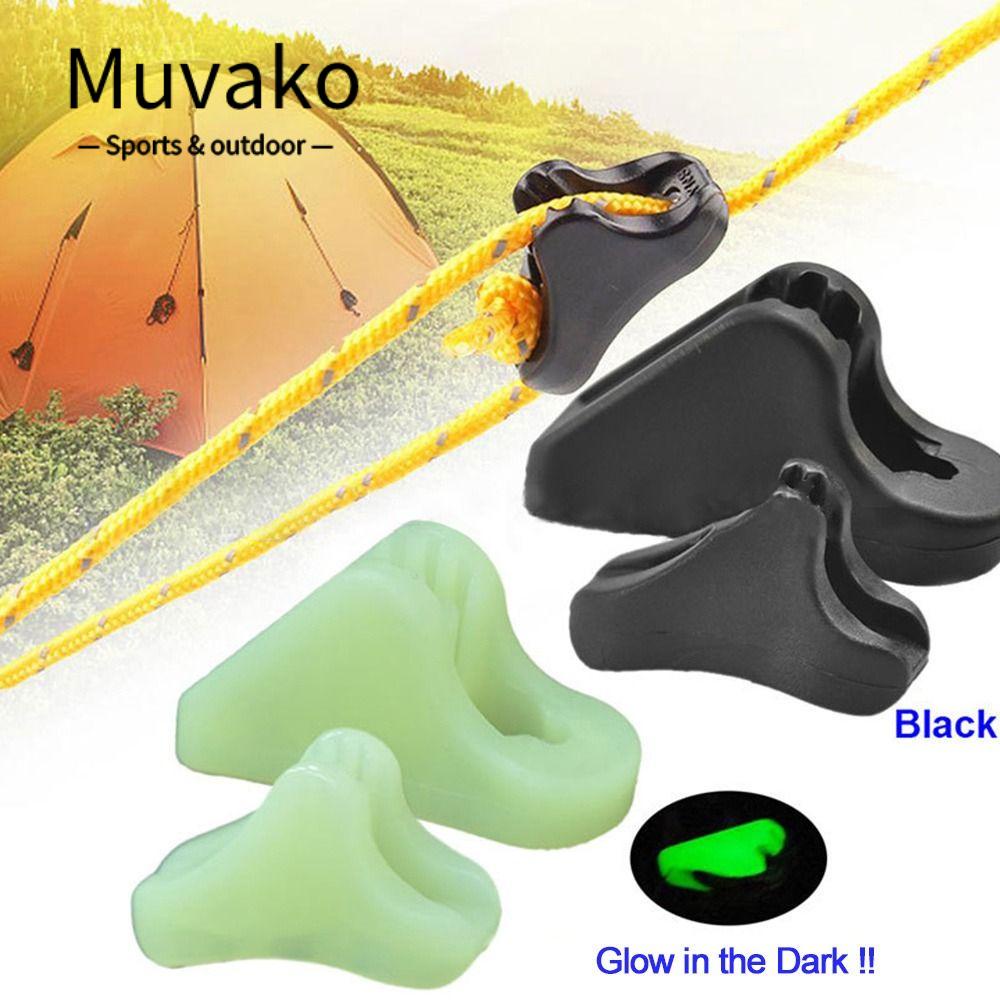 MUVAKO Set 50 Móc Khóa Dây Thừng Chống Trượt Hình Tam Giác Bằng Nhựa Phát Quang Tiện Dụng Cho Cắm Trại