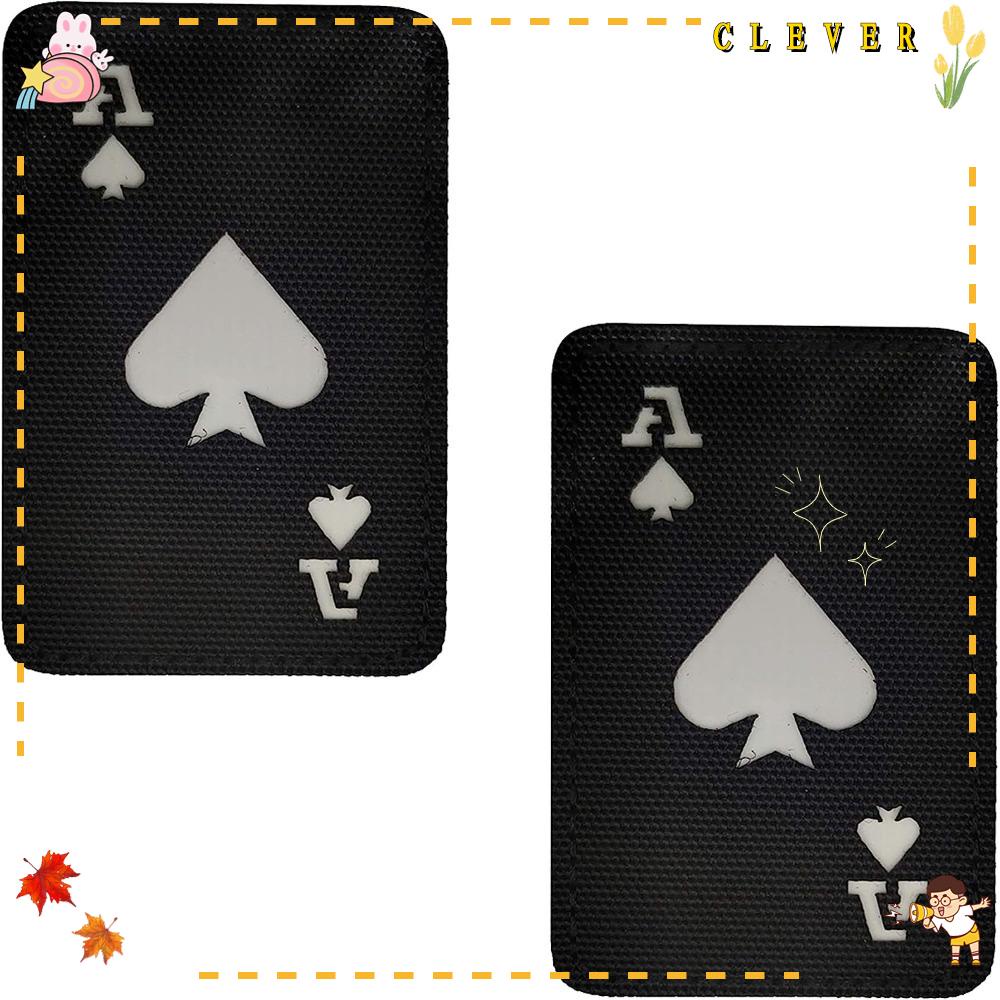 CLEVER Bộ 2 Tấm Thẻ Chết Ace of Spades Dạ Quang Trong Bóng Tối Cho Vải