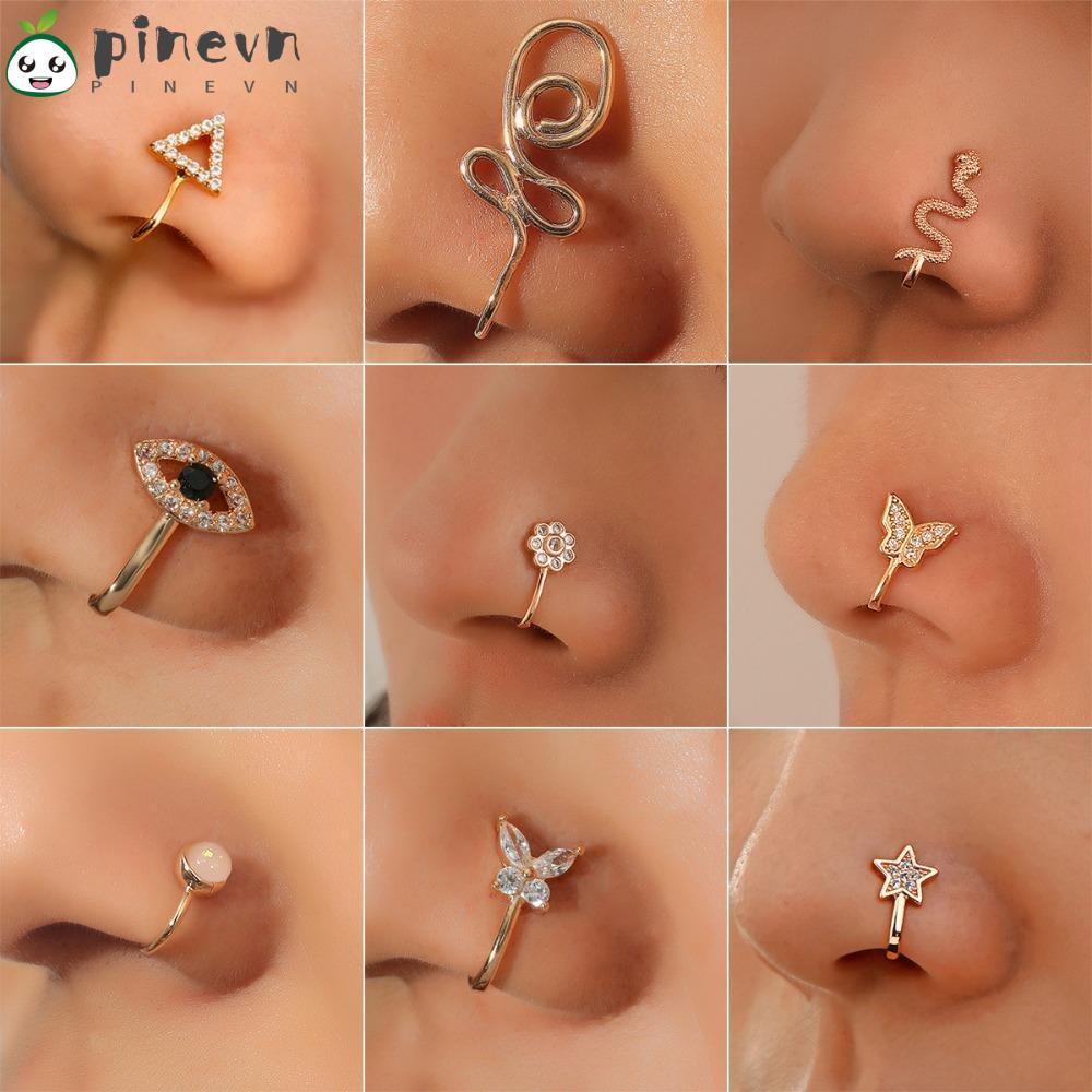 PINEVN 1 Khuyên Mũi Mạ Vàng Thời Trang Cho Nữ