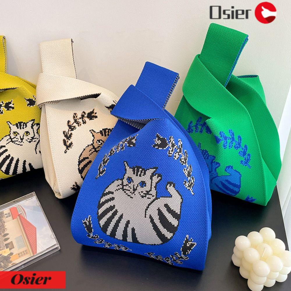 OSIER1 Túi Xách Đan Len Đeo Vai Có Thể Tái Sử Dụng Thời Trang Cho Nữ