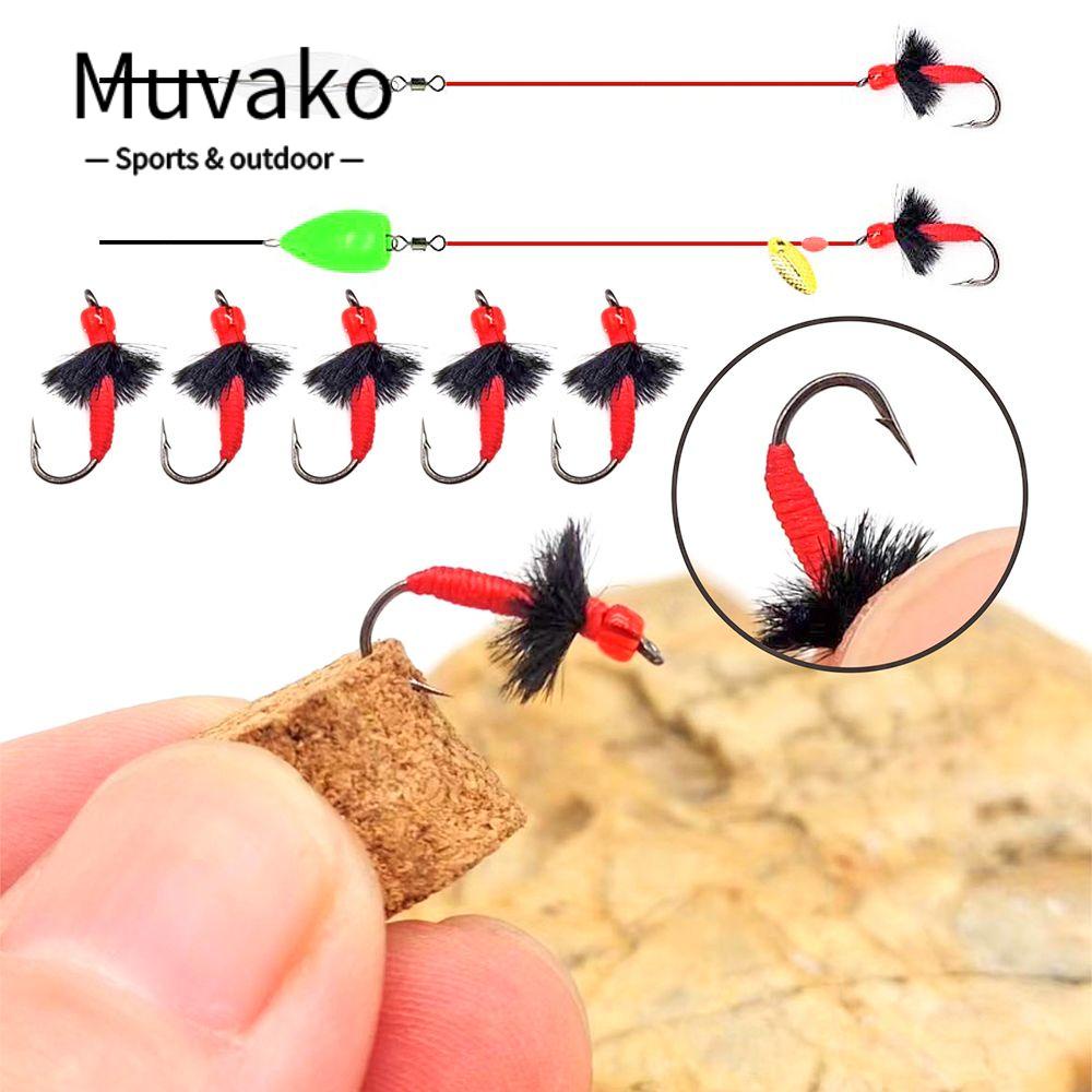 MUVAKO Set 5 Mồi Giả Nhử Cá Hình Côn Trùng Chất Lượng Cao