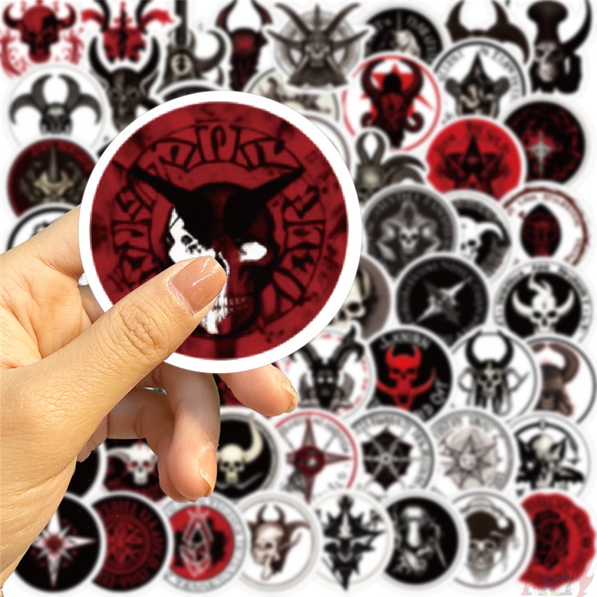 ❉ Set 01 Sticker Dán Trang Trí Hình Đầu Lâu Phong Cách Gothic ❉ Bộ 55 Sticker Chống Thấm Nước Họa Tiết Doodle Hợp Thời Trang