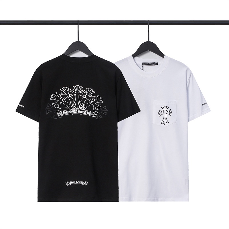 Chr-come88he-áo Thun Cotton Nguyên Chất Ngắn Tay Dáng Rộng In Dấu Hiệu Sanskrit Phantom Thời Trang Mùa Hè Mới Chất Lượng Cao Cho Nam Và Nữ