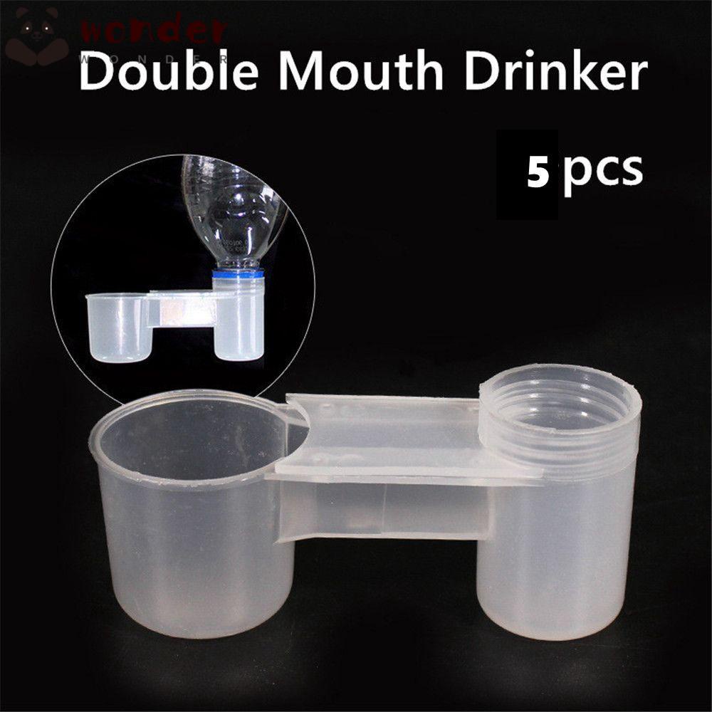 WONDER Set 5 Dụng Cụ Cho Chim Ăn Bằng Nhựa Trong Suốt Hai Đầu Tiện Dụng