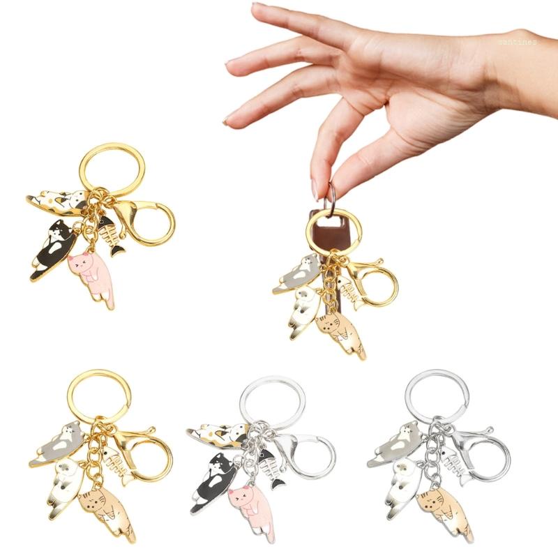 Móc Khóa Hình Xương Cá / Mèo Thời Trang Cho Nam Và Nữ