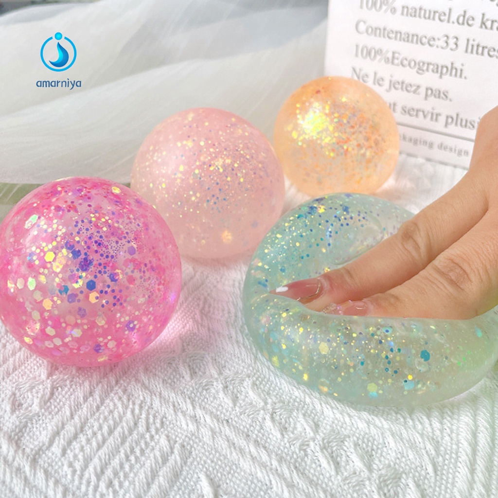 (Shop Amart) Đồ Chơi Bóp Hình Trái Bóng Kim Sa Mềm Giúp Giải Tỏa Căng Thẳng