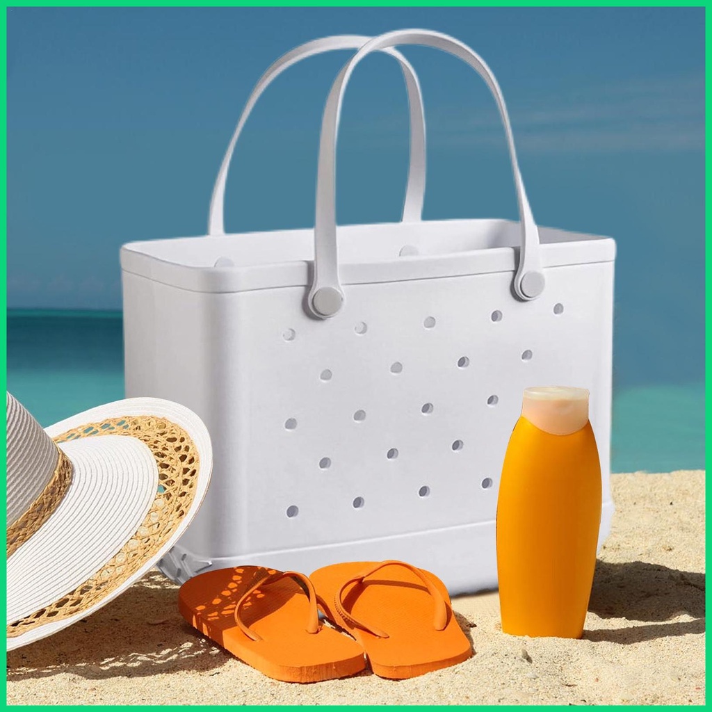 Túi Tote Cao Su Đi Biển / Tập Gym / Bơi Lội Cỡ Lớn Chống Thấm Nước Có Lỗ Thời Trang Cho Nữ