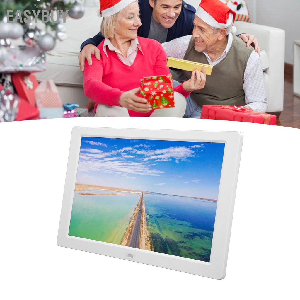 ▲ Khung Ảnh Kỹ Thuật Số 12.1in Màn Hình LCD 1280x800 Máy Quảng Cáo HD Cho Âm Nhạc Video Màu Trắng 100‑240V