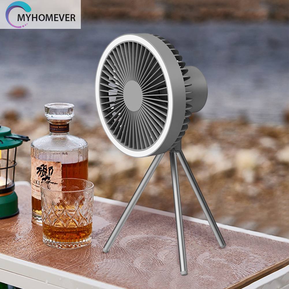 Quạt Cắm Trại 3 Tốc Độ 4000mAh / 10000mAh Có Thể Sạc Lại Bằng Cổng USB