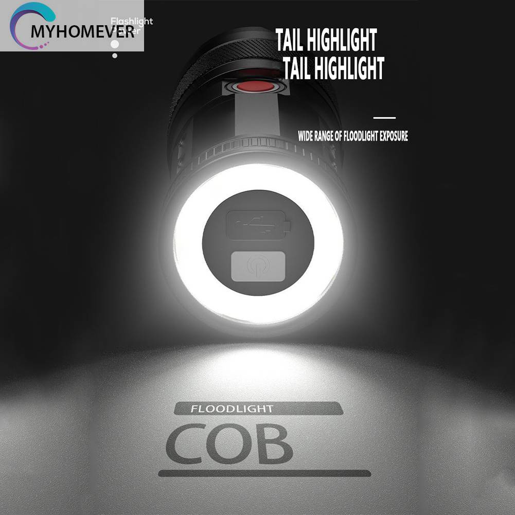 Đèn Pin 30W LED COB 1500mAh 1000LM Sạc USB Loại C Chống Thấm Nước