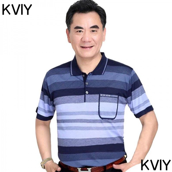 Áo Thun Cotton Tay Ngắn Phối Túi Thời Trang Dành Cho Nam Giới Độ Tuổi Trung Niên 40-60 - 70