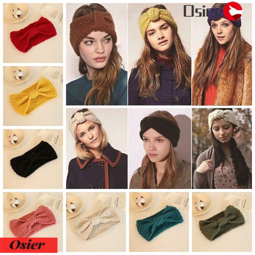 OSIER1 Băng Đô Len Giữ Ấm Thời Trang Cho Nữ