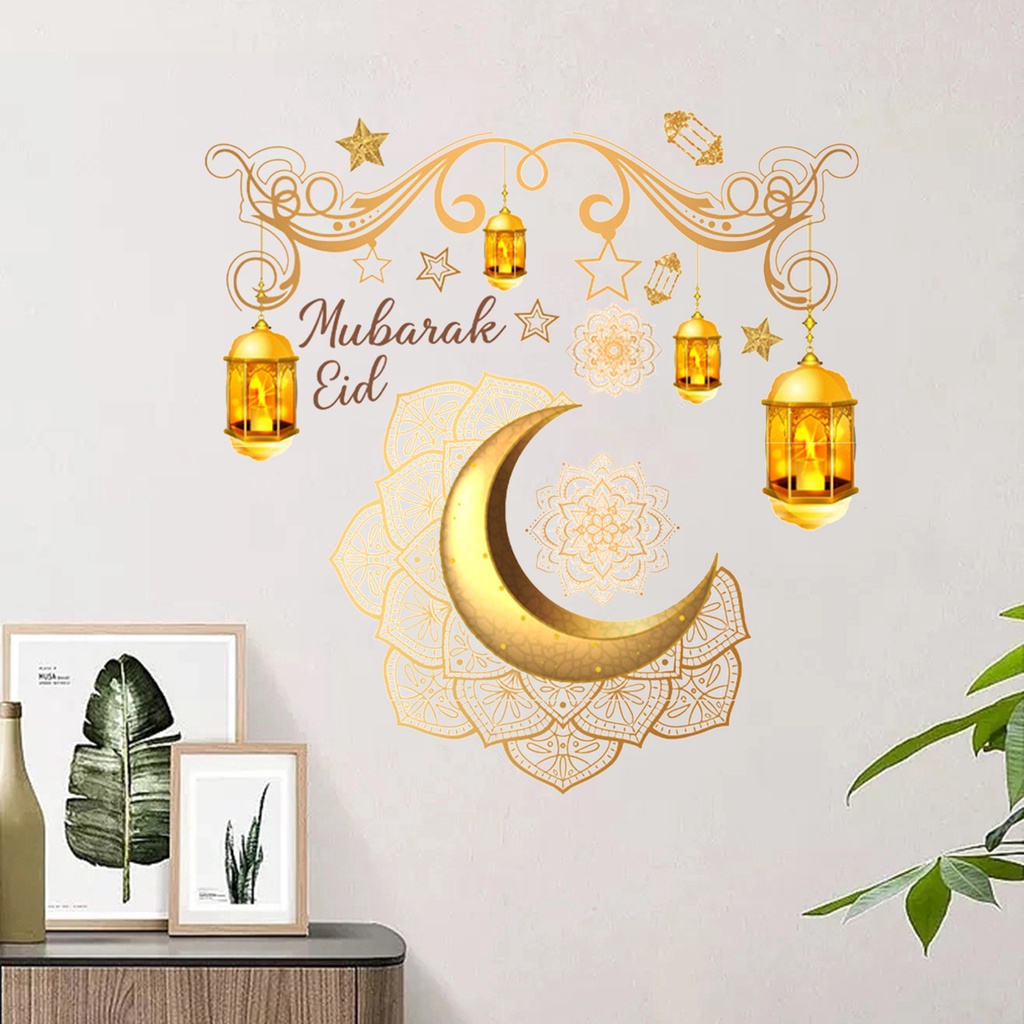 (Bất Ngờ) Hình Dán Tường Ngôi Sao Mặt Trăng Tự Dính Dễ Tẩy Rửa Không Cặn Bẩn Chống Nước Trang Trí Lễ Hội