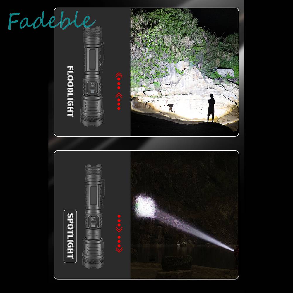 Đèn Pin Chống Nước IPX4 1200LM 30W LED Có Thể Sạc Lại Bằng Cổng USB