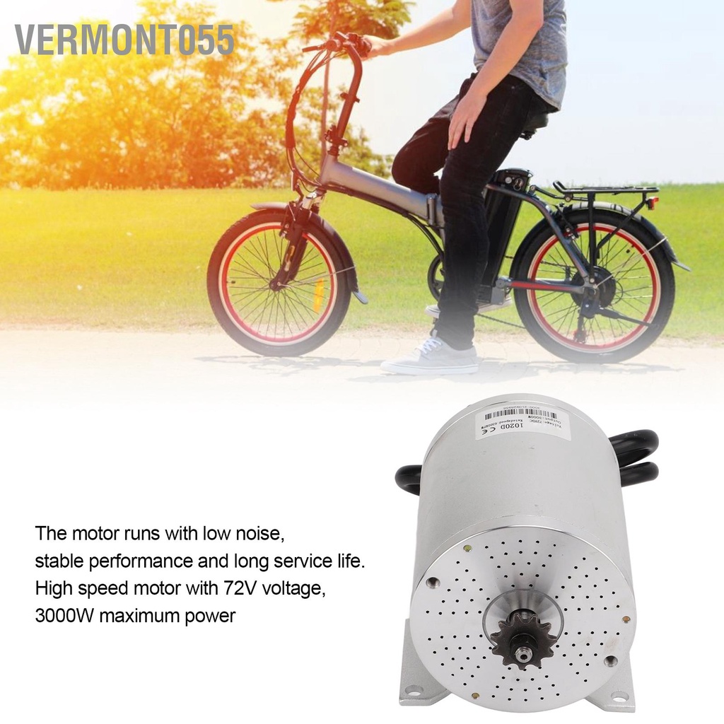 Vermont055 72V Điện Không Chổi Than DC 3000W BLDC Động Cơ Có 11 Răng Con Quay Cho Xe Đạp Go Kart