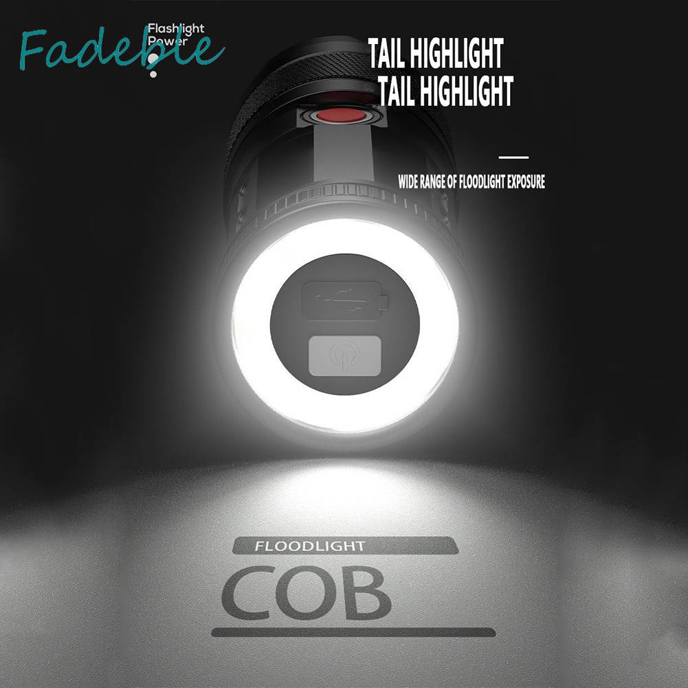 Đèn Pin 30W LED COB 1500mAh 1000LM Sạc USB Loại C Chống Thấm Nước