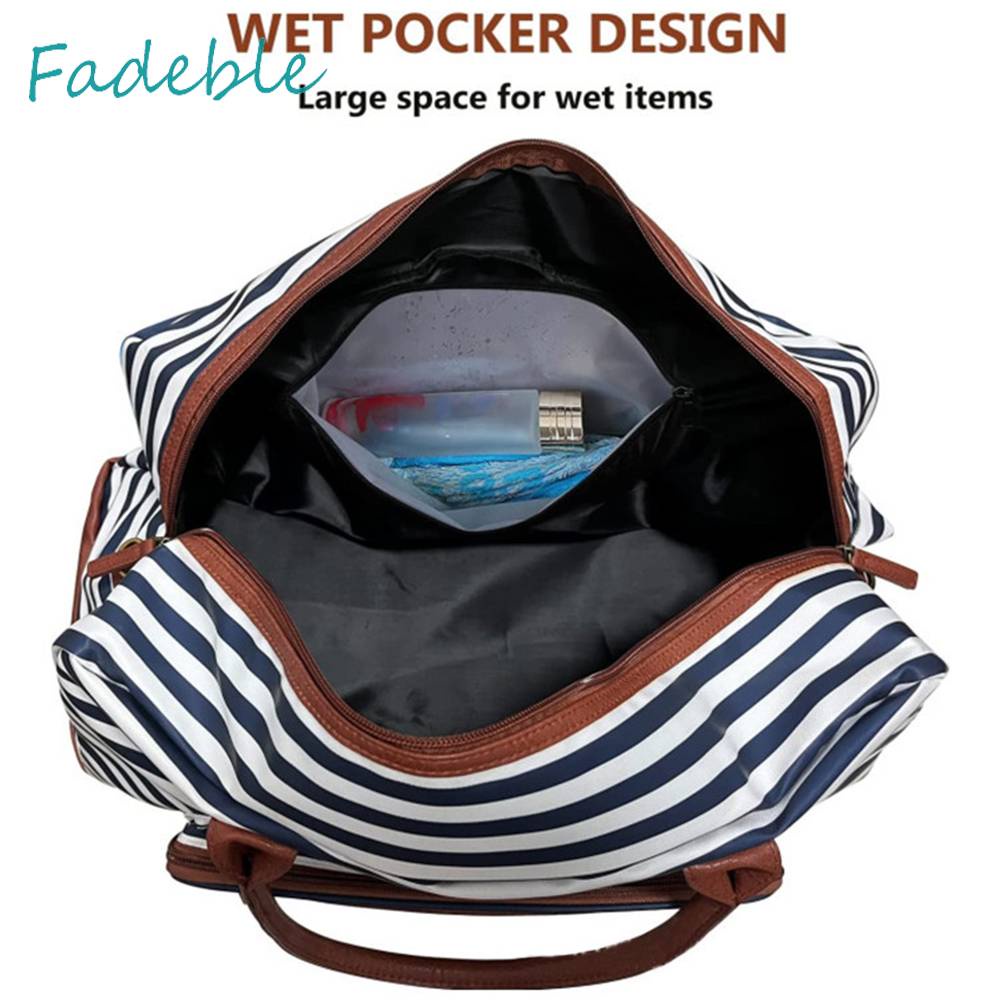 Túi Xách Canvas Cỡ Lớn Có Ngăn Đựng Đồ Khô / Ướt Tiện Dụng Cho Nam Và Nữ